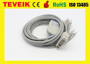 Teveik Factory Price Fukuda Denshi 10 leadwire DB 15pin ECG / EKG Cable لكارديماكس FX-2111