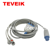 Datex IEC Round 10 Pin 3 Leads Snap Cardiocap Ecg Cable Cable
