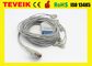 Teveik Factory Price M1770A DB 15pin 10 leadwires ECG / EKG Cable لمراقبة المريض ، المفاجئة